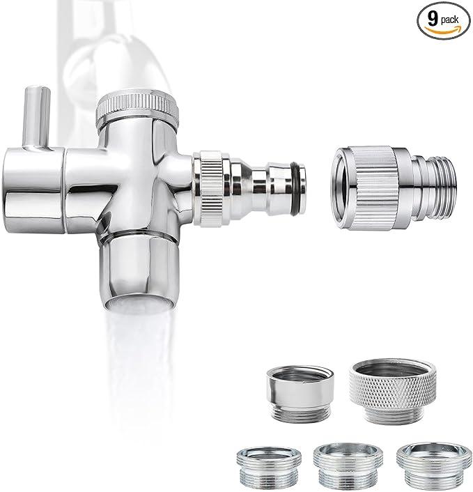 Sneatup Faucet Aerator to Garden Hose Diverter (5 adapters + Quick Connector)