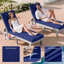 Chaise Lounge Cushion for Outdoor Furniture, Waterproof, Fade-Resistant and Tear Resistant, Patio Lounger Pads with Removable Cover for Pool, Deck, Lawn, 72x21x4 Inch, Royal Blue