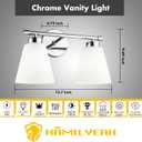 Hamilyeah Modern Chrome Bathroom Vanity Light Fixture Over Mirror, 2 Light Vanity Lighting Fixture with Frosted Glass Shade, Silver Wall Sconce Lighting for Bath, Bedroom, Kitchen, Hallway