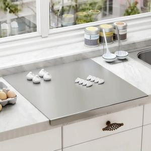 Stainless Steel Cutting Boards with Lip for Kitchen, Metal Cutting Board over Sink, Non-Slip Stainless Steel Cutting Board Suitable for Meat, Fruits, Vegetables, Bread and Baking(Silver)