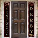 Kentucky Porch Banner Run for The Roses Horse Racing Themed Party Front Door Sign Wall Hanging Banner Decoration