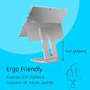 Kensington Elevated Stand Adjustable for Surface Stand for Desk, Non-Skid Tablet Holder Designed for Surface Pro, Laptop Stand for Surface Accessories, Silver (K58277WW)
