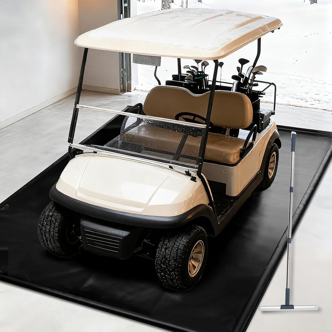 Non-Slip Garage Floor Mat(7'X9'), Upgraded PVC Containment Mat with a Rubber Wiper and Stay Put Corners - Heavy Duty Waterproof Protection from Snow, Rain and Mud for Cars, SUV, Trucks