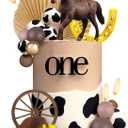 Western Cake Topper Brown Ball Horse Cake Decorations Cow Hat for Western Theme Party Horse Theme Decoration Supplies