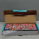 Wireless Keyboard and Mouse Combo, Retro Typewriter Keyboard with Round Keycaps, 2.4GHz USB Cute Wireless Keyboard Mouse for Computer, Desktop, Laptop and Computer (Black-Colorful)