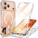 Miracase for iPhone 17 Pro Max Case 6.9" FullBody Phone Case with Built-in Glass Screen Protector& Full Camera Protector,[Magnetic with MagSafe] Drop Proof 17 ProMax Cover, Clear Glitter