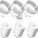 10FT iPhone Fast Charger,3Pack Extra Long[Apple MFi Certified]iPhone Charger Fast Charging Quick 10Foot USB C to Lightning Cable Cord Adapter Block for iPhone 14 Pro Max/14 Plus/13/12Mini/11/XS/X/iPad (White)