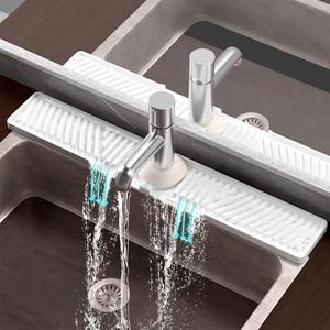 Diatomite Faucet Mat for Kitchen Sink - Fast Drying Sink Splash Guard, Multi-Slope Fast Self-Draining Stone Sink Mat for Kitchen Faucet, Sink Faucet Mat Splash Guard Keep Countertops Dry (23.6"x4")