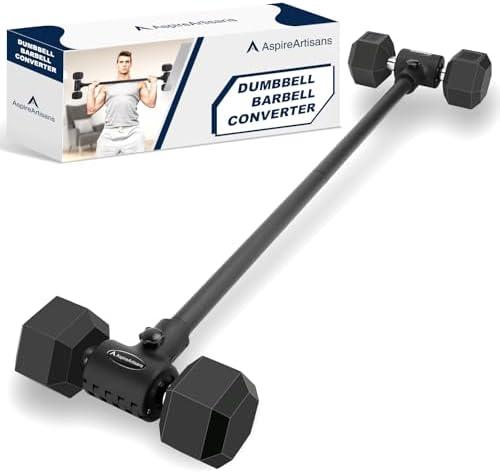 Aspireartisans Dumbbell to Barbell Converter, Barbell Bar, Adjustable Barbell, Transform Dumbbells to a Barbell, Adjustable to 200 lb Capacity