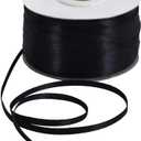 TONIFUL 1/8 Inch x 200 Yards Black Thin Solid Satin Ribbon Giant Spool Double Face Ribbons for Crafts Hanging Tags Invitation Card Balloons Bouquet Hair Gift Wrapping Party Decoration,Halloween