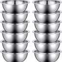 12 Pcs Stainless Steel Mixing Bowls Bulk, 8.66 x 3 Inch