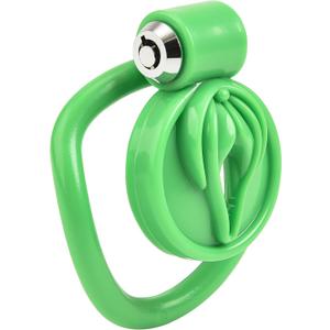 2 x Sissy Chastity Cage Lock 4 Rings Vagina Penis Cage Sissy Sex Toys Breathable Resin Cock Cage for Sissy Men(Green)