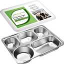 Stainless steel bento Box - 5-Compartment lunch box with PP lid, Reusable meal preparation food storage, BPA-free 18/8 Stainless steel snack container.