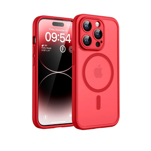 TOCOL for Phone 14 Pro Case, Compatible with Magsafe Charger, Full Camera Protection, Drop Protection, Translucent Matte Phone Case for iPhone 16 Pro 6.1 inch (Red)