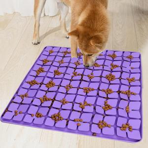 Dog Lick Mat & Snuffle Mat for Dogs Slow Feeder Licking Mat with Suction Cups, Dog Enrichment Toys for Anxiety Relief, Training Smell & Natural Foraging, Slow Eating for Large BreedLarge Silicone