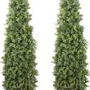 Artificial Boxwood Topiary Tree 4FT Fake Topiary Tree Faux Potted Topiary Plant for Porch Home Garden Decor 2Pack