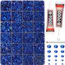20100Pcs Blue Resin Rhinestones 2,3,4,5,6mm Flatback for Bedazzling Crafting Crafts Clothing Clothes Fabric Shoes Nail Art, Royal Dark Navy Blue Flat Back Gems Diamonds Jewels Crystals Gemstones