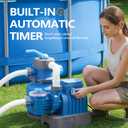BluClear 2500 GPH Sand Filter Pump for Above Ground Pools, Pool Pumps Above Ground with 24H Automatic Timer, 6-Way Valve, Efficient Circulation & Filtration Pool Sand Pump, Up to 12000 Gallons -Blue