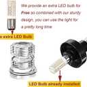 12 inch 3 Nautical Mile Navigation Anchor Lights All Round 360 White LED With Aluminum Base and Tube, Extra LED Bulb Included, 12-24V
