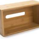 Tissue Box Cover, Rectangular Tissue Box Holder, Bamboo Facial Paper Holder for Bathroom, Bedroom, Dinner Table, Office (1 Pack, 9.8 x 5.5 x 3.7 inch)