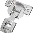 Chibery Non-Slow Close Regular Hinges, 1/2" Overlay Standard Concealed Cabinet Hinges for Face Frame Door, 3D Self Closing Hidden, 105 Opening, Easy-on Dowels  Self-Tapping Wooden Screws, 20 Pack