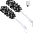 Loofah Back Scrubber, Pack of 2 Long Handle Loofah Back Brushes for Shower Luffa on Stick Soft Mesh Body Scrubber for Men Women, Bamboo Charcoal Infused