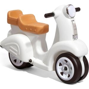 Step2 Ride Along Scooter Kids Push Car, Foot Powered Ride On Toy, Practice Balance with 4 Wheels, Made of Durable Plastic, Max Weight 40 lbs., For Toddlers 1.5-4 Years Old, White (Child)