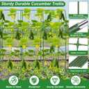67 x 50 Cucumber Trellis for Raised Bed, U-Shape Metal Large Garden Trellis for Climbing Plants Outdoors with Netting, Garden Tools, Cucumber Arch Trellis for Vegetable Fruit Flower Plant Support