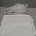 Baderke 8 Pack Plastic Serving Trays with Food Covers 15" x 11" Reusable Serving Platters 16" x 12" Foldable Mesh Food Tents Christmas Party Supplies Set for Outdoor Picnics Bar Fruit Cookies Dessert