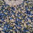 Angerella Women's Tops Short Sleeve Dressy Casual Plus Size Tunic Tops to Wear with Leggings Loose Fit Flower T-Shirt Ladies Blouses WaveBlue 3XL