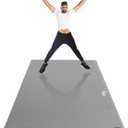 GXMMAT Large Exercise Mat 6'x4'/6'x5'/6'x6'(7mm), Thick Workout Mats for Home Gym Flooring, Extra Wide Non-Slip Durable Cardio Mat, Shoe Friendly, Perfect for Plyo, MMA, Jump Rope, Weights, Fitness (Grey Cool)