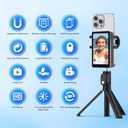 Vlog Selfie Monitor Screen iPhone, 4K 60fps Recording, Wireless Screen Mirroring with Remote Control, Magnetic Fixation, 180° Rotation, 3 Levels of Brightness, Compatible with iPhone & Android