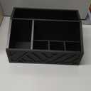 Paper Plate Dispenser, Paper Plate Holder for Kitchen Counter, Wood Rustic Silverware Utensil Caddy, Cutlery Flatware Organizer Box for Cups Spoons Forks Plates Napkins, Kitchen Accessories (Black)