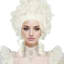 Linfairy 18th Century Short Blonde Wigs Halloween Baroque Wig for Women fits 50s 80s Costume