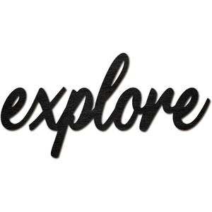 CREATCABIN Explore Word Cutout Sign Laser Cut Wood Letter Sign Black Wall Decor Unfinished Wooden Signs Wall Art Basswood Hanging Sculpture Decor for Craft DIY Home Farmhouse Front Door 11.9x5.9Inch