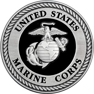 USMC Medallion  2.25 Inches  Black and Silver Marine Corps EGA Eagle Globe Anchor Emblem