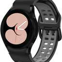 Replacement Bands Compatible with Samsung Galaxy Watch 5 40mm 44mm / Watch 5 Pro 45mm / Watch 4 40mm 44mm / Watch 4 Classic 42mm 46mm Bands, Silicone Adjustable Classic Accessory Wristband Fitness Straps for Women Men