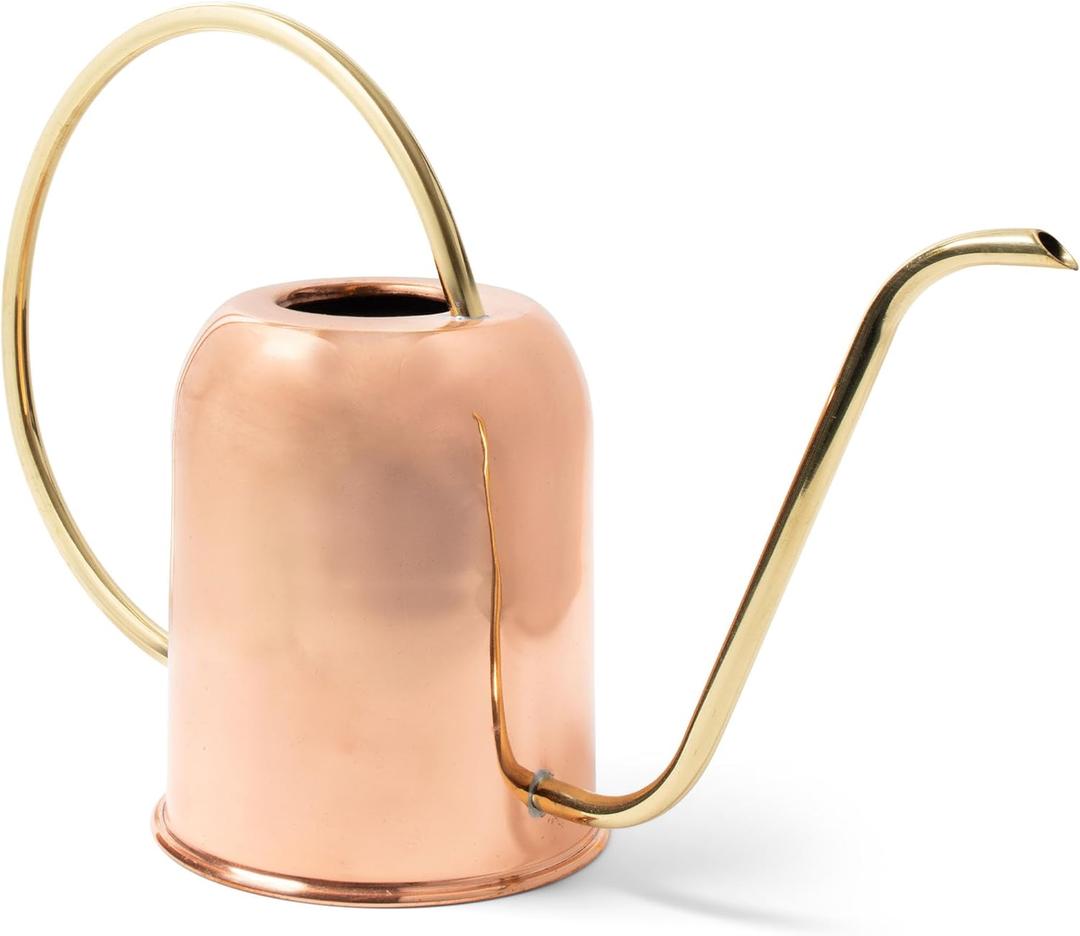 Kings County Tools Elegant Indoor Watering Can | Copper Body & Brass Handle | Holds 48-Ounces (1.5 Qt) | 6-1/4" Tall