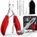 Toenail Clippers for Seniors Thick Ingrown Toenails, Toe Nail Clippers Set for Men Women, Heavy Duty Fingernail Clippers-Professional Pedicure Tools for Feet, Stainless Steel Manicure and Pedicure Kit