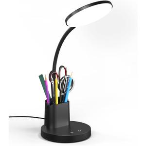 Desk Lamp, LED Desk Lamp for Home Office, Touch Table Lamp with 3 Color Modes 360 Adjustable Arm, Dimmable Desk Light with Pen Phone Holder, Black Desk Lamp, LED Desk Lamp for Home Office, Touch Table Lamp with 3 Color Modes 360 Adjustable Arm, Dimmable Desk Light with Pen Phone Holder, Black