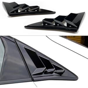for Honda 10th Gen Civic 2016-2021 Rear Side Window Louver Decorate Cover Rear Air Vent Window Louvers Blinds Covers Auto Accessories (for 10th Gen Civic Hatchback, Bright Black)