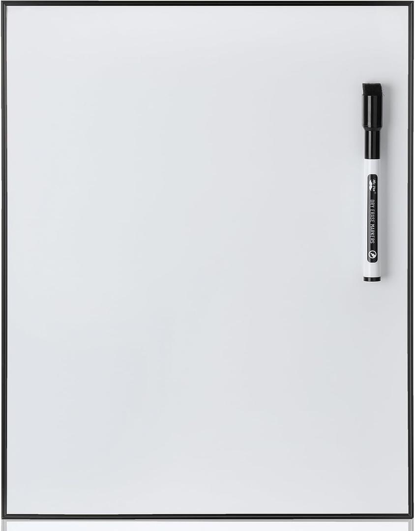 Mr. Pen- Dry Erase Board, 14 x 11, Black Aluminum Frame with a Black Dry Erase Marker, White Board Dry Erase, Magnetic Dry Erase Board, Small White Board Small Dry Erase Board for Wall