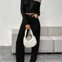 SOLY HUX Women's Off The Shoulder T Shirt Y2k Bow Lace Trim Tee Long Sleeve Going Out Crop Tops (Black, S)