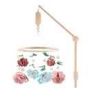 The Peanutshell Crib Mobile for Girls - Wooden Musical Baby Crib Mobile with 12 Lullabies, Wildflower Baby Floral Nursery Decor