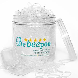 Clear Hair Elastics, BEBEEPOO 2000pcs Mini Rubber Bands for Hair, Clear Mini Elastic Hair Ties with Small Box, Soft Small Hair Tties for Girls Kids Women