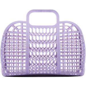 BABANA Reusable Beach Bag - Toddler, Kids Girls Retro Jelly Purse - Halloween, Bridal Shower, Easter Gift Basket (Small) - Lavender (Violet)