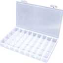 Feadily 1PCS 36 Grids Large Plastic Organizer Box with Dividers, Compartment Organizer Box for Nail Accessories/Screw/Sewing Arts and Oil Paint, Bead Storage Containers 14.9" x 9.2" x 1.9" (Clear)