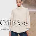 2 x PULI Women Luxury Turtleneck Sweater Poncho Fashion Thick Cable Knit Cape Wrap Pullover Chunky Warm Shawl for Fall Winter