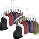 Hat Hangers for Closet, Metal 2 Pack Hat Organizer Holder for Hanger Closet Display, Hat Racks for Baseball Caps w/10 Clips, Hat Holder for Ball Caps & Accessories, for Men Women, White