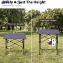 Byliable Folding Camping Square Table, Portable Aluminum for Outdoor, Black, 27.6"L x 27.6"W x "H
